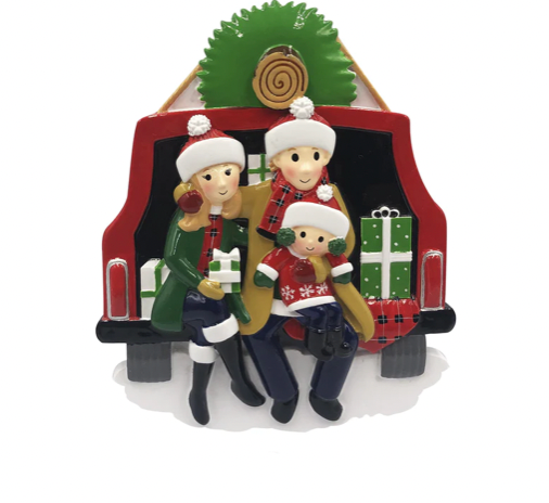 Woody Car Family Christmas Ornament