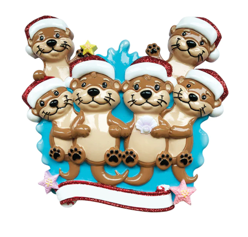 Otter Family Christmas Ornament