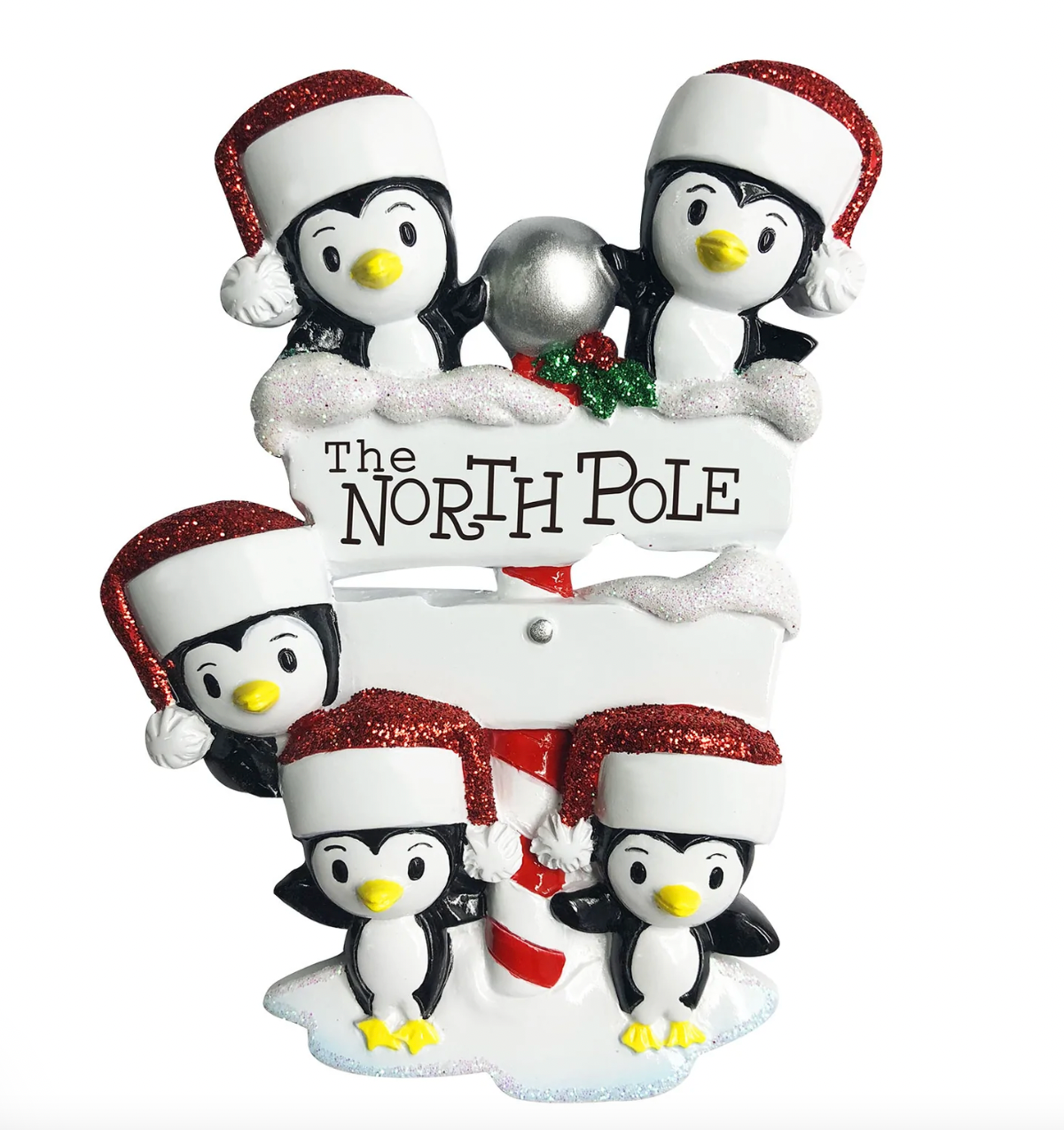 North Pole Penguin Family Christmas Ornament