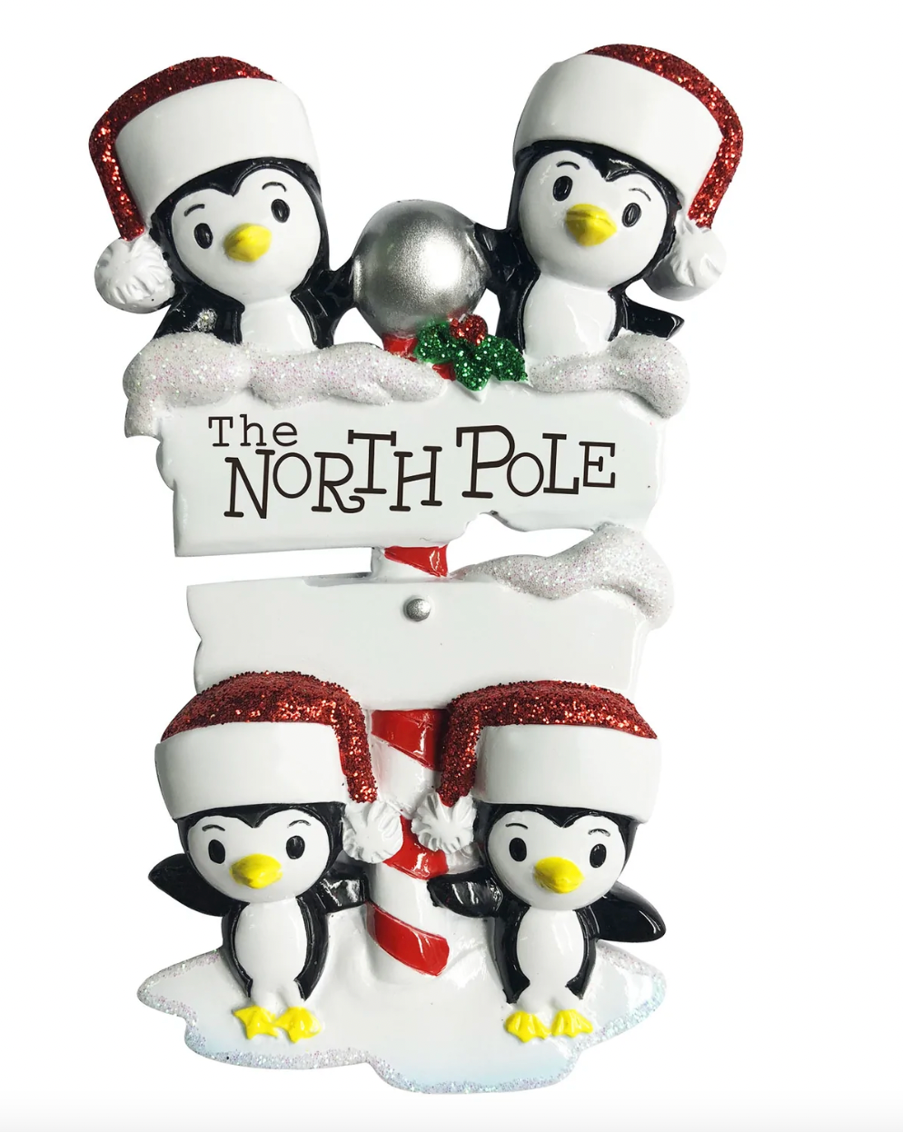 North Pole Penguin Family Christmas Ornament