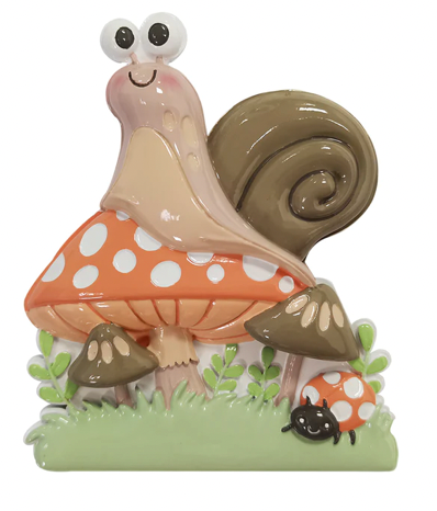 Baby's 1st Mushroom Snail Christmas Ornament