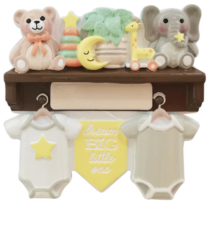 Baby's 1ST - Baby Shelf Gender Neutral Christmas Ornament