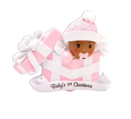 Baby's 1st - African American Baby Christmas Ornament