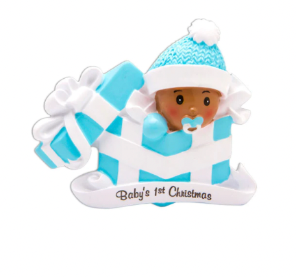 Baby's 1st - African American Baby Christmas Ornament