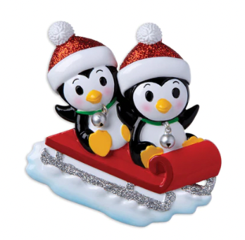 Penguin Family on Sled