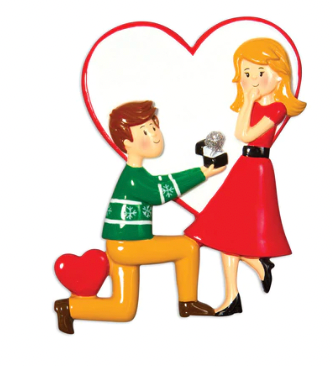 COUPLE ENGAGEMENT Christmas Ornament