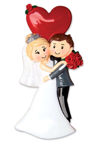 COUPLE TUXEDO AND DRESS  Christmas Ornament