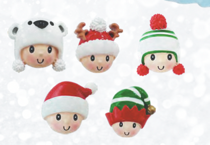 HEADS WITH SANTA HAT  Add-on