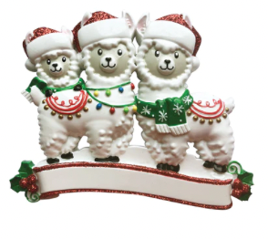 LLama Family Christmas Ornament