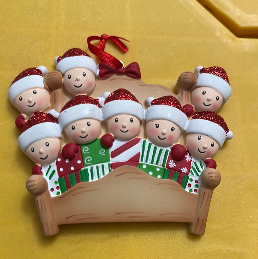 Bed Family Christmas Ornament