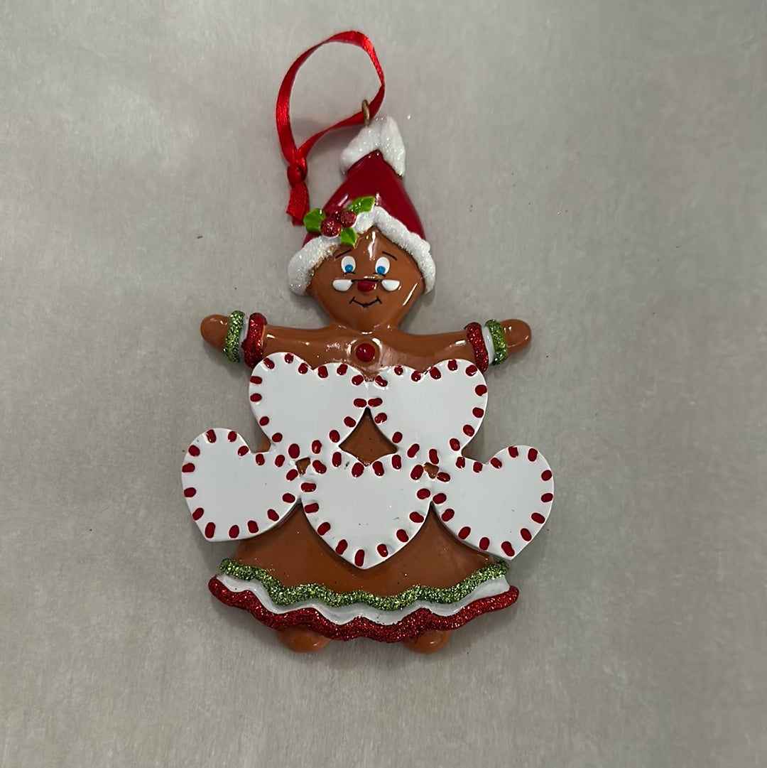 Gingerbread family Christmas  ornament t