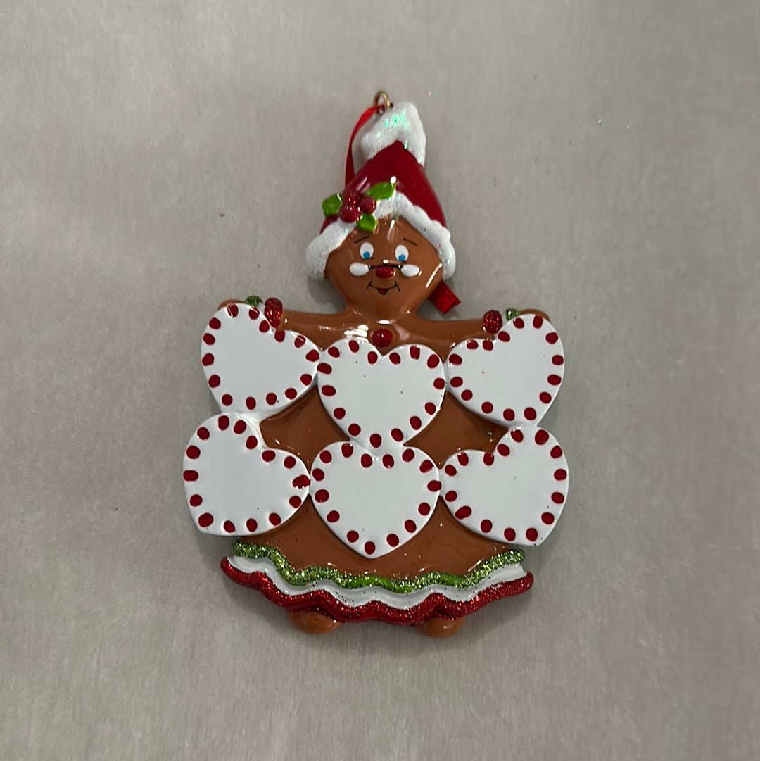 Gingerbread family Christmas  ornament t