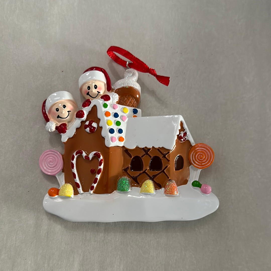 Couple  gingerbread house Christmas Ornament